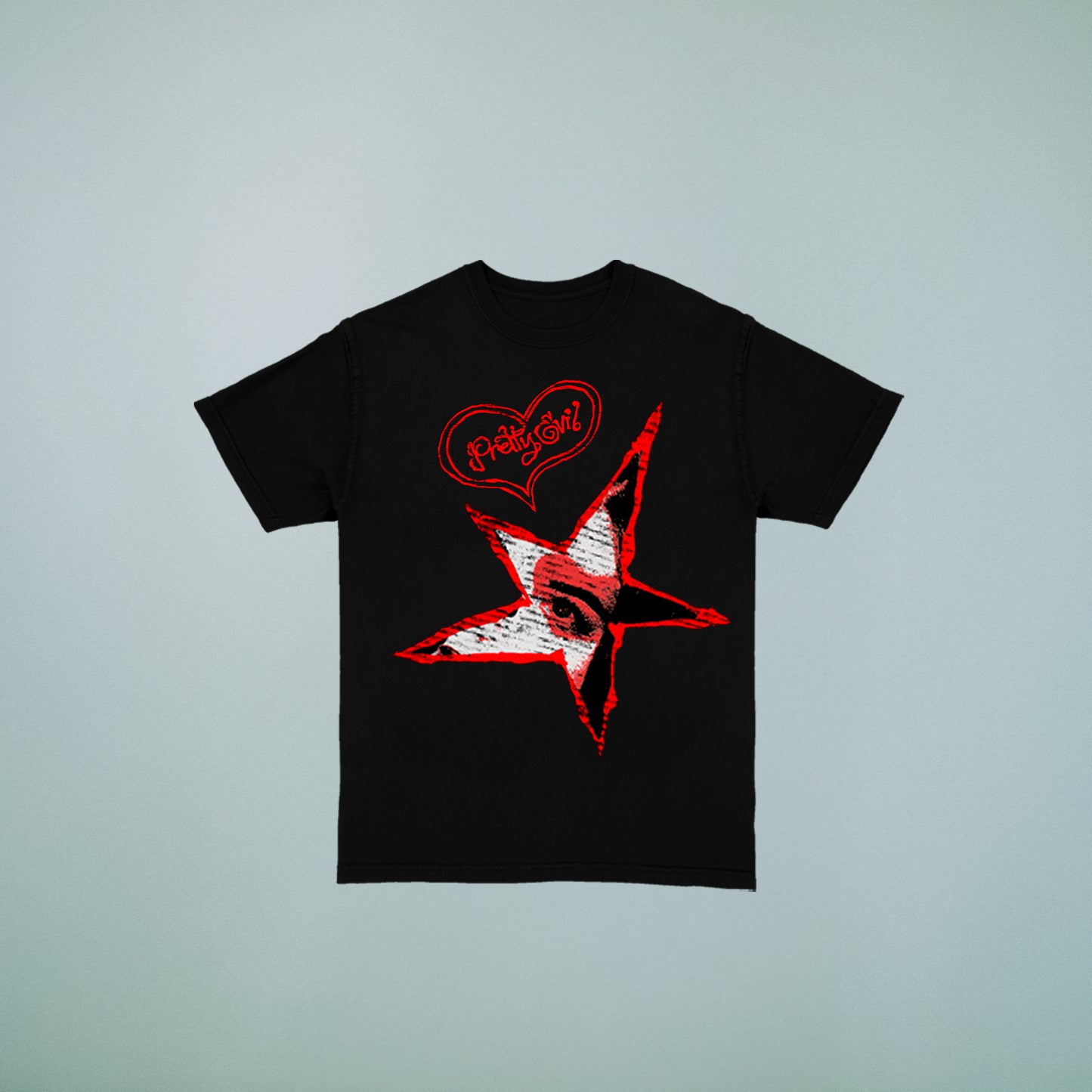 PRETTY EVIL double logo tee