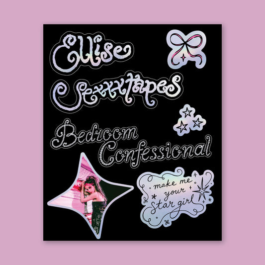 bedroom confessional holofoil sticker sheet